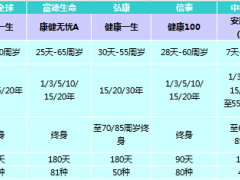 寿险市场同业公司重疾产品一览表1页.xls