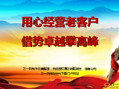 用心经营老客户借势产品攀高峰卓越尊享太平版10页.ppt