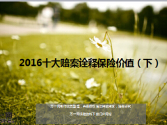 2016十大赔案诠释保险价值下34页.ppt