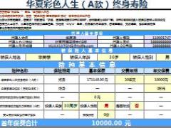 华夏人寿彩色人生A款建议书金管家B款.xls