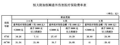 恒大附加恒顺意外伤害医疗保险条款费率.rar