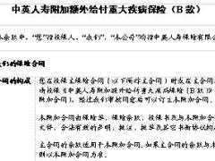 中英人寿附加额外给付重大疾病保险B款条款.doc