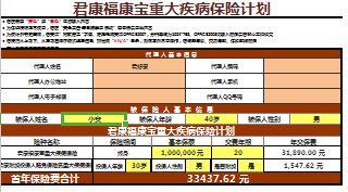 君康福康宝重疾险建议书代理人版3页.xls