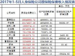 2017年前5月人身保险公司原保险保费收入排名表.xls