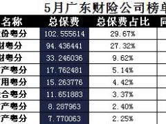 广东省2017年前5月财险公司总保费排行榜.xls