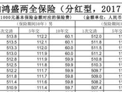 长城附加鸿盛两全保险分红型2017费率表5页.rar