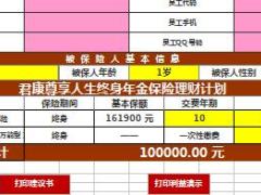 君康人寿尊享人生终身年金保险简易计划建议书4页.xls