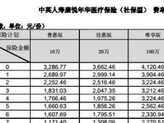 中英人寿康悦年华医疗保险社保型费率表2页.rar