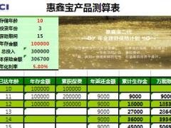 新华惠鑫宝产品测算表1页.xls