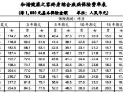 和谐健康之家终身综合疾病保险条款费率表彩页.rar