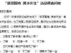 保险公司司庆活动调查问卷国寿版2页.doc