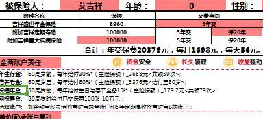 吉祥盛世万年青吉美人生B爱在旅游惟楚优才产品简易计划书6页.xls