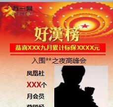 2017年9月保险营销督导海报模板6页.ppt
