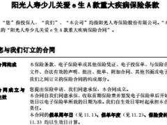 阳光人寿少儿关爱e生A款重大疾病保险条款21页.rar