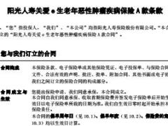 阳光人寿关爱e生老年恶性肿瘤疾病保险A款条款8页.rar