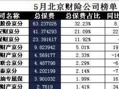 北京2017年前5月财险公司总保费排行榜.xls