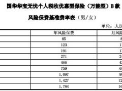 国华华宝无忧个人税收优惠型保险万能型B款条款费率表.rar