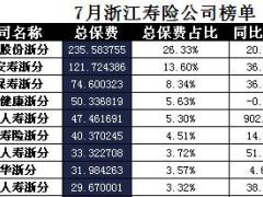 浙江省2017年前7月寿险公司总保费排行榜.xls