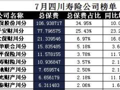 四川省2017年前7月寿险公司总保费排行榜.xls