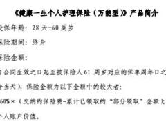 人保健康公司健康一生个人护理保险万能型产品简介条款说明书.rar