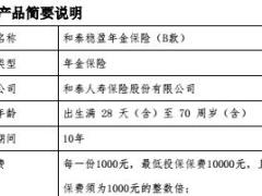 和泰人寿和泰稳盈年金保险B款产品简介条款.rar