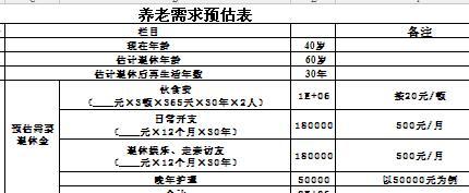 养老需求估算表2页.xlsx