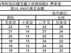 国寿附加乐健宝重大疾病保险费率表2页.rar