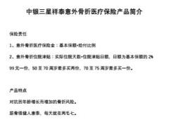 中银三星祥泰意外骨折医疗保险产品简介条款.rar