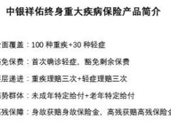 中银三星中银祥佑终身重大疾病保险产品简介条款.rar