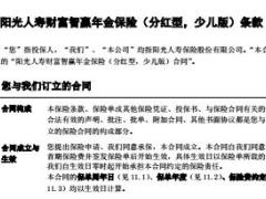 阳光人寿财富智赢年金保险分红型少儿版条款.rar