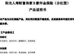 阳光人寿财富传家B款年金保险分红型产品条款说明书彩页.rar