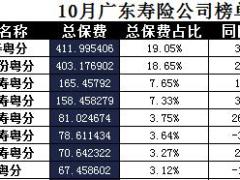 广东省2017年前10月寿险公司总保费排行榜.xls