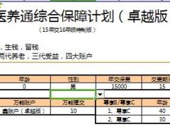 泰康医养通综合保障计划15年交16年领特制版计划书1页.xls