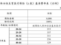 建信人寿附加团体女性生育医疗保险B款条款费率表.rar