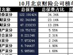 北京2017年前10月财险公司总保费排行榜.xls