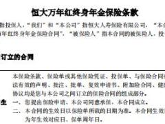 恒大万年红终身年金保险条款费率表投保核保规则.rar