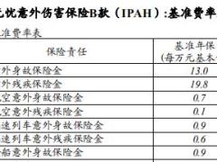 建信人寿无忧意外伤害保险条款B款条款费率表.rar