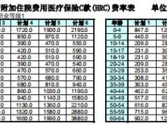 中荷附加住院费用医疗保险Ｃ款合同条款费率表.rar