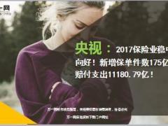 央视2017保险业稳中向好新增保单件数175亿赔付支出11180亿19页.ppt