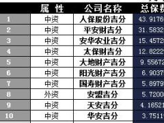吉林省2017年前11月财险公司总保费排行榜.xls