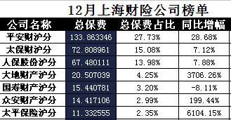 上海2017年前12月财险公司总保费排行榜.xls