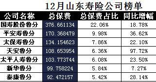 山东省2017年前12月寿险公司总保费排行榜.xls