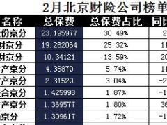 北京2018年前2月财险公司总保费排行榜.xls