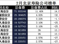北京2018年前2月寿险公司总保费排行榜.xls