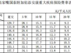 陆家嘴国泰人寿附加佑添安康重大疾病保险条款费率表.rar
