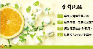 夏季清新清爽早会流程模板10页.ppt