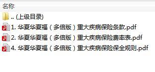 华夏华夏福多倍版重大疾病保险条款费率表保全规则.rar