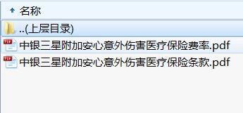 中银三星附加安心意外伤害医疗保险条款费率.rar