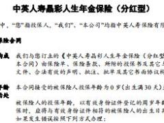 中英人寿晶彩人生年金保险分红型条款费率表.rar