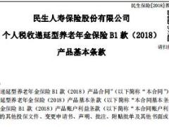 民生人寿个人税收递延型养老年金保险B1款2018条款领取标准.rar